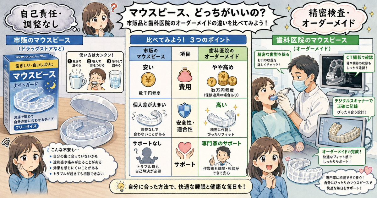 【セルフチェック】すでに入手した市販マウスピースを安全に使う限界