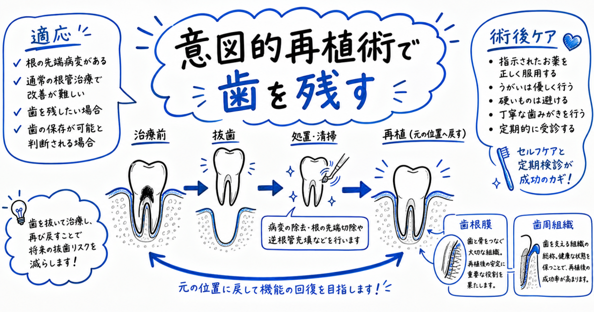 抜歯を回避！意図的再植術の適応と術後の注意点・歯周組織の守り方