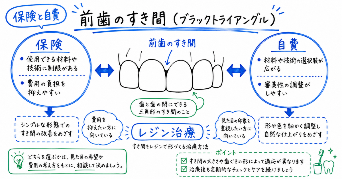 前歯の隙間をレジンで治療！保険と自費の費用・見た目の違いを解説