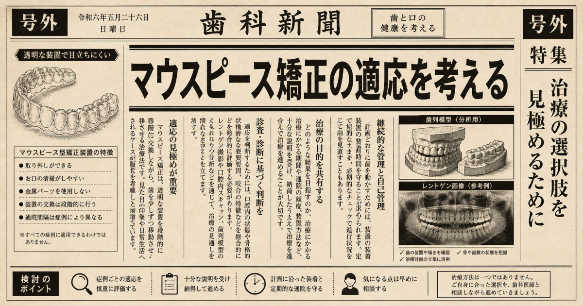 マウスピース矯正ができない症例とは？適応外となる条件と代替案を解説