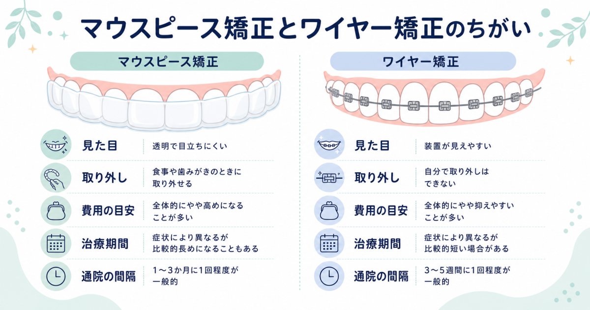 マウスピースとワイヤー矯正の違い｜30代の費用と期間の選び方